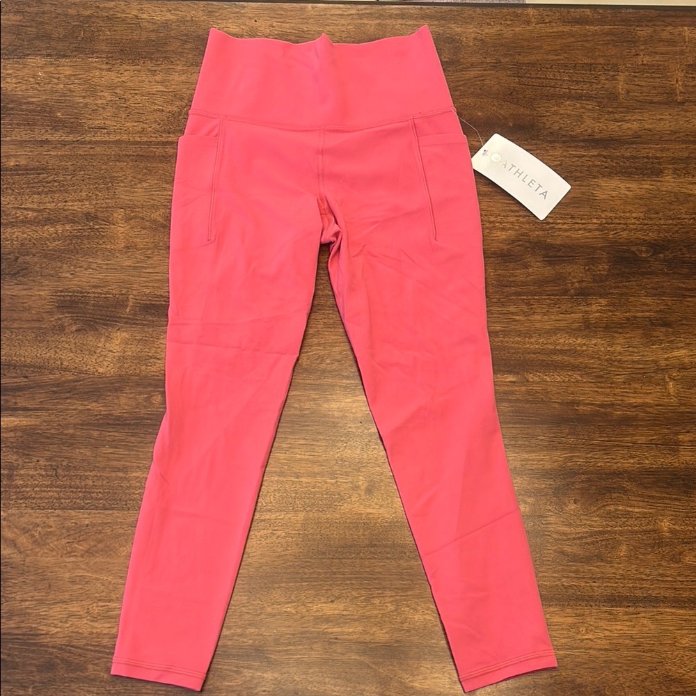 Athleta Vibrant Pink Salutation Stash 7/8 Tight-XS